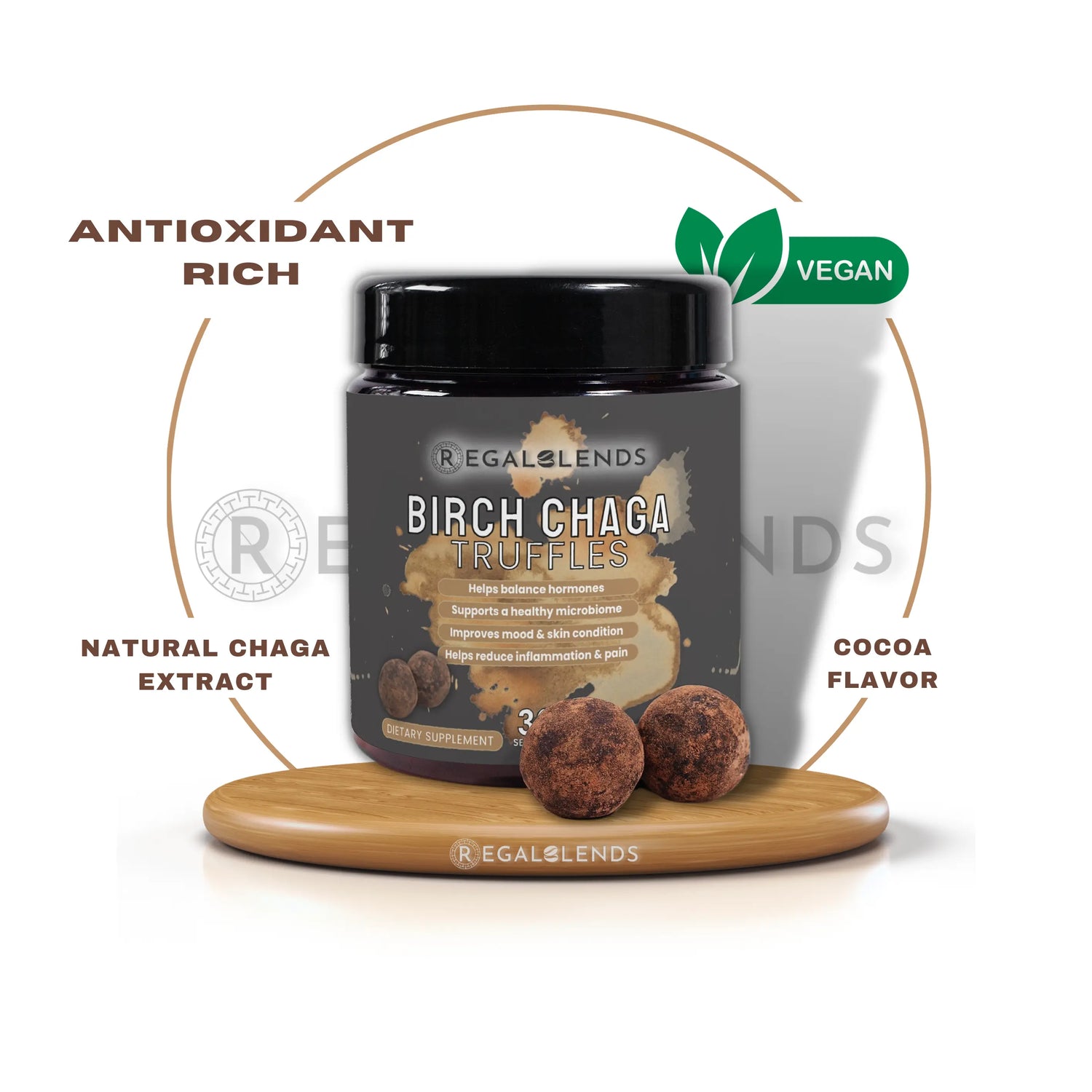 Birch Chaga Truffles, Healthy, Vegan and 100% Organic Tasty Treat