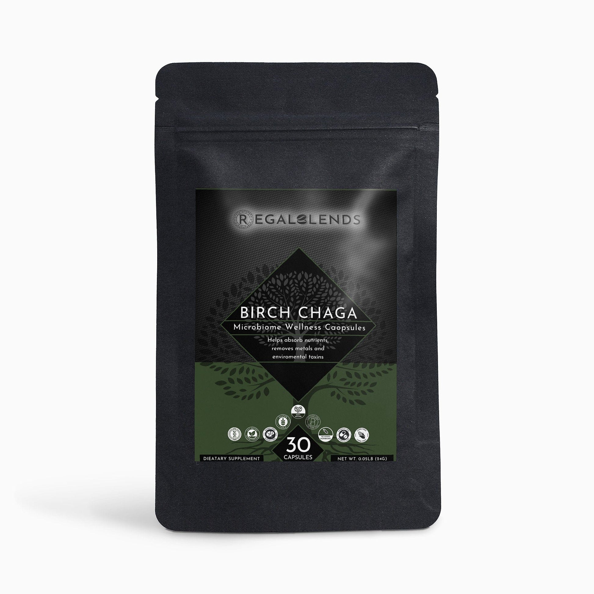 Pack of REGALBLENDS Birch Chaga Microbiome Wellness Capsules